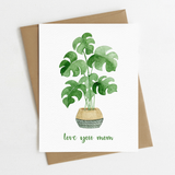 Blue Thistle Love You Mom Greeting Card