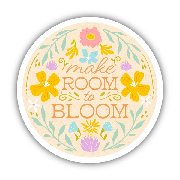 Big Moods 'Make Room To Bloom' Floral Vinyl Sticker