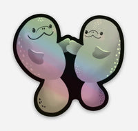 Exclusive Extra Celestial Holographic Manatees Vinyl Sticker