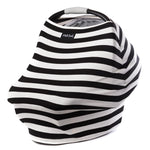 *FINAL SALE* Milk Snob 5-in-1 Multifunctional Carseat Cover - Black & White Signature Stripe