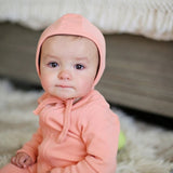 *FINAL SALE* Modern Burlap Organic Bonnet - Blooming Dahlia, 0-6 mos