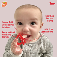 RaZbaby Chompy Mushroom Silicone Teethers 2-Pack