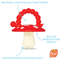 RaZbaby Chompy Mushroom Silicone Teethers 2-Pack