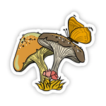 Big Moods Floral Mushrooms with Butterfly Vinyl Sticker