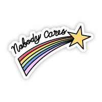 Big Moods 'Nobody Cares' Shooting Star Vinyl Sticker