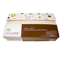 OsoCozy Unbleached Cotton Prefolds, 6-Pack
