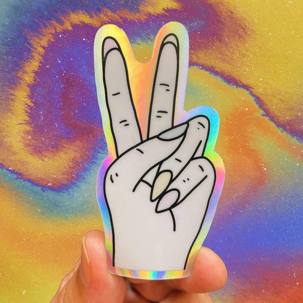 Big Moods Holographic Peace Sign Vinyl Sticker