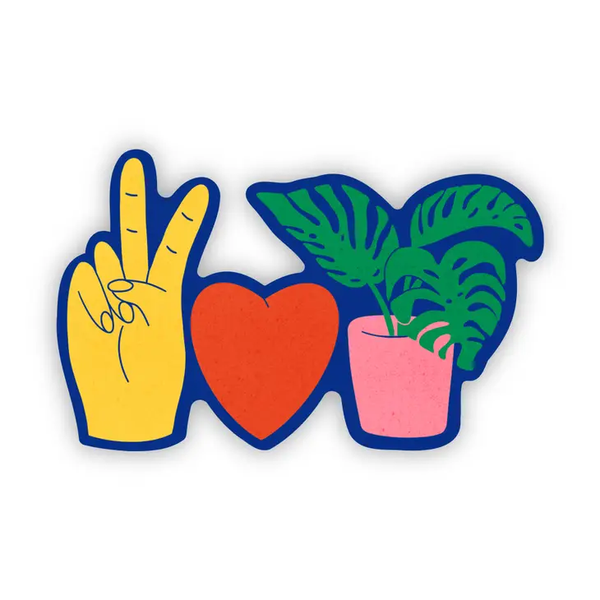 Big Moods Peace, Love, and Plants Vinyl Sticker