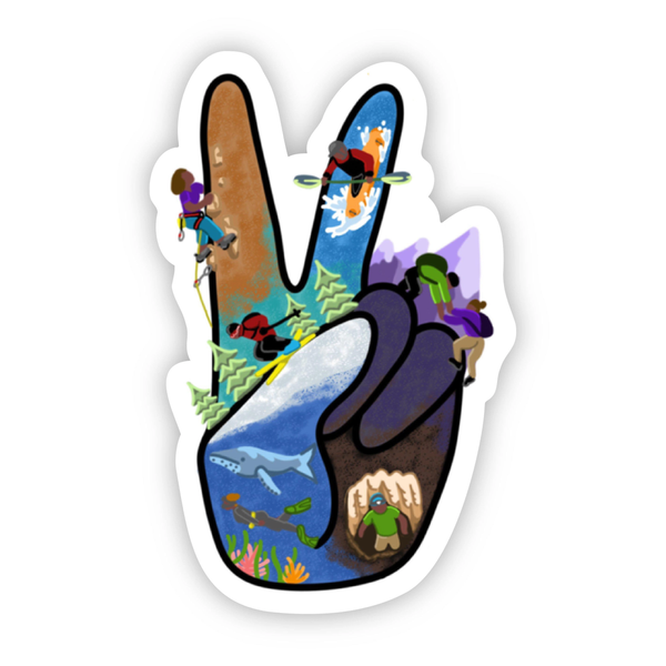 Big Moods Peace Sign Outdoor Activities Vinyl Sticker