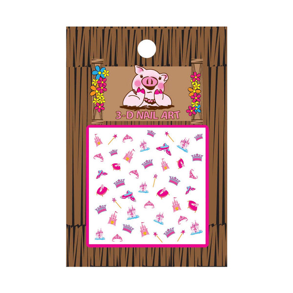 Piggy Paint 3-D Nail Art Stickers - Princess