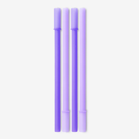 GoSili Connectable Silicone Straws, 4-Pack