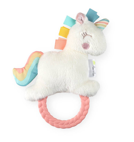 Itzy Ritzy Ritzy Rattle Pal Plush Rattle with Teether - Unicorn