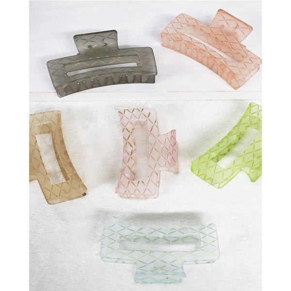 Diamond Rectangle Hair Claw Clips