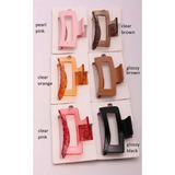 Cut-Out Rectangle Hair Claw Clips