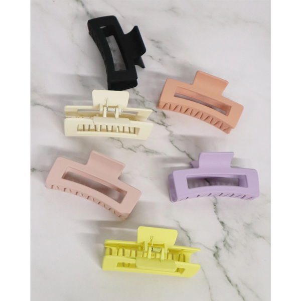 Cut-Out Rectangle Hair Claw Clips