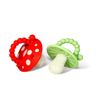 RaZbaby Chompy Mushroom Silicone Teethers 2-Pack