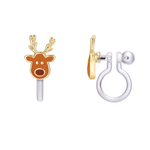 Girl Nation Holiday Clip-On Cutie Earrings - Santa's Reindeer