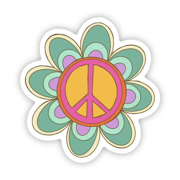 Big Moods Retro Peace Flower Vinyl Sticker