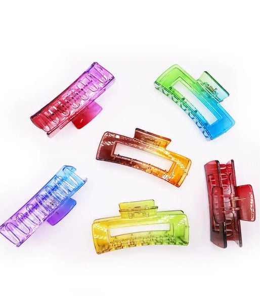 Tie Dye Rectangle Hair Claw Clips