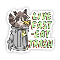 Big Moods 'Live Fast, Eat Trash' Raccoon Vinyl Sticker