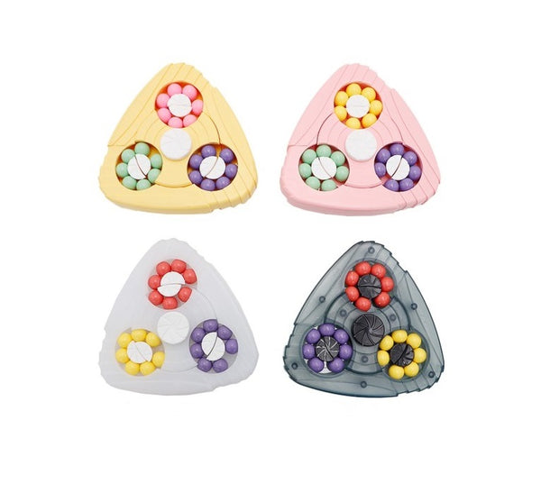 Triangular Puzzle Bead Fidget Spinner