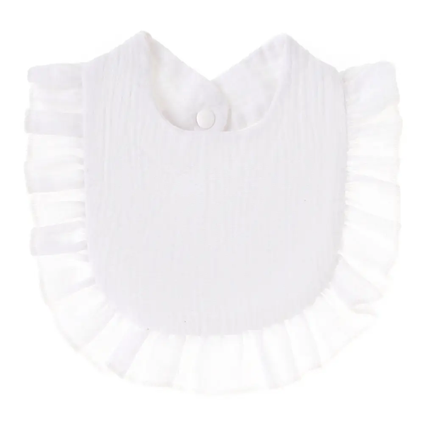 Cotton Muslin Ruffle Bib