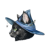 Big Moods Witch Cat Vinyl Sticker
